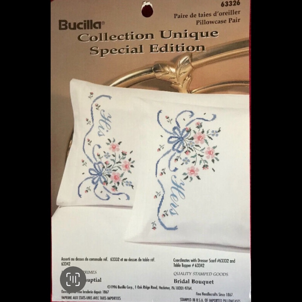 Bucilla Special Edition Pillow Pair to cross stitch